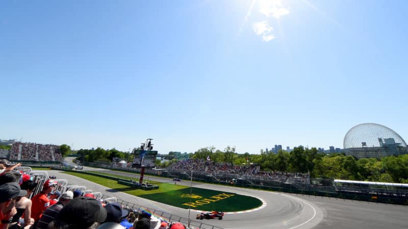 Hairpin at the circuit Gilles Villeneuve in Canada