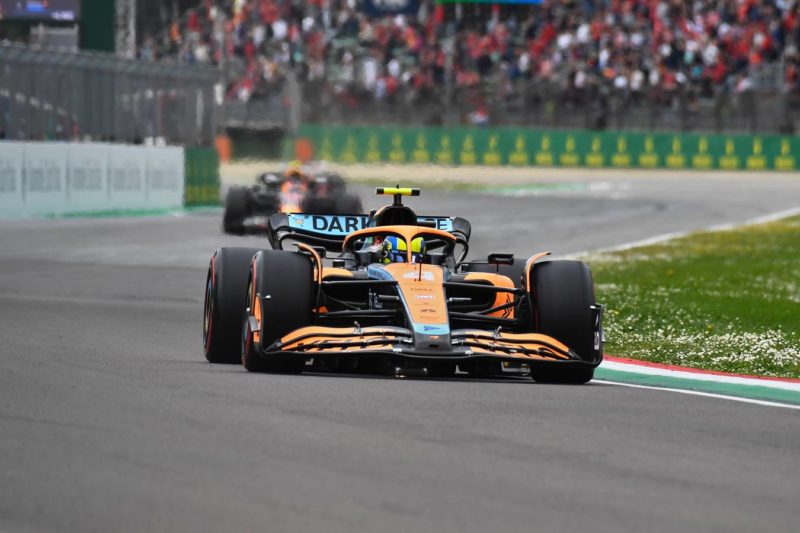 Lando Norris (McLaren-Mercedes) in the sprint race before the 2022 Emilia Romagna Grand Prix in Imola