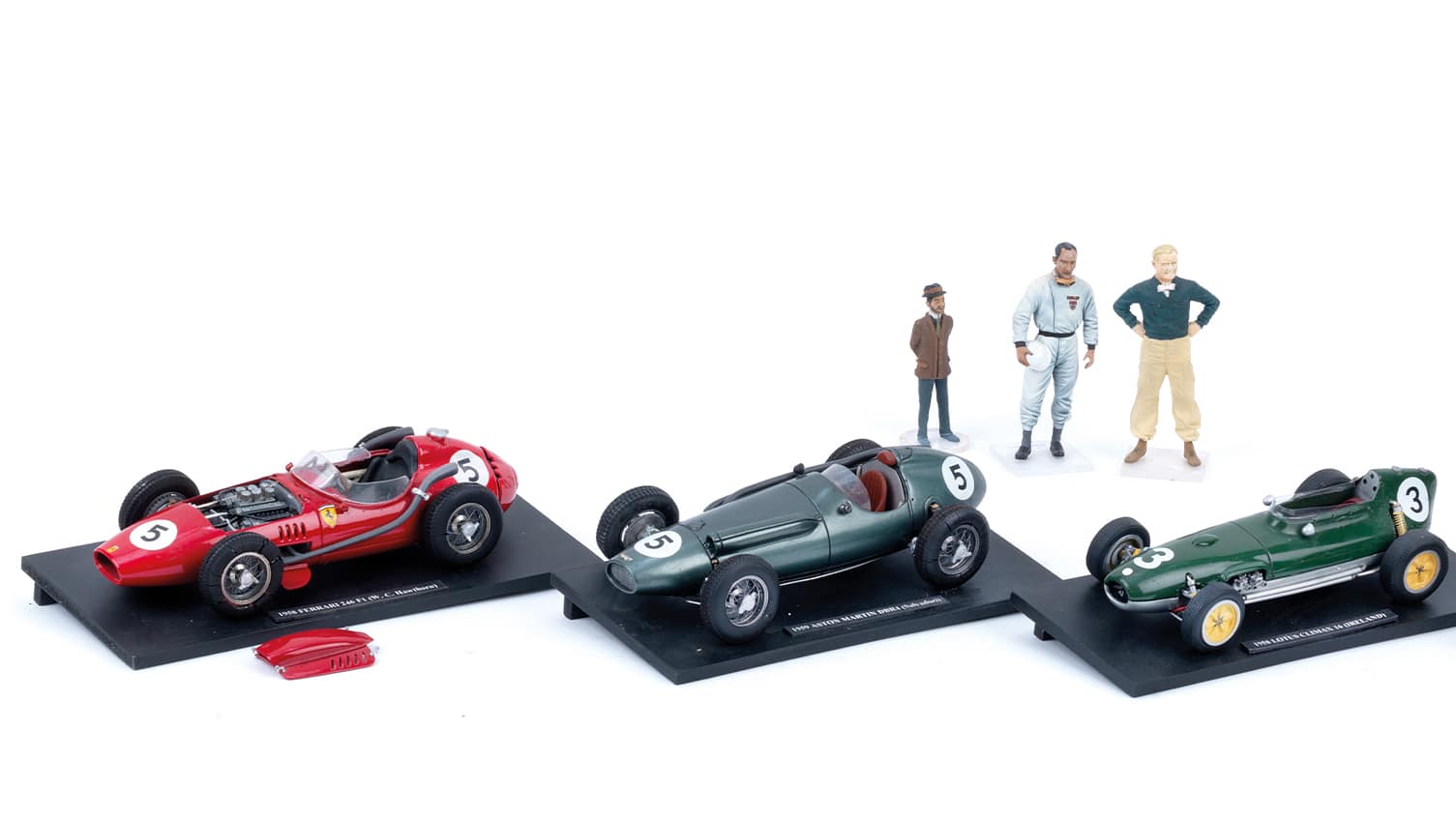 Model cars with driver figurines