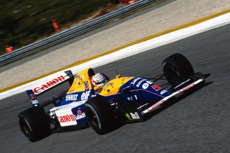 Nigel Mansell (Williams-Renault) during the 1992 Portugal Grand Prix in Estoril. Photo: Grand Prix Photo