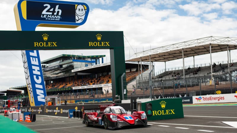 Richard Mille Racing car leaves the pits at Le Mans in 2022