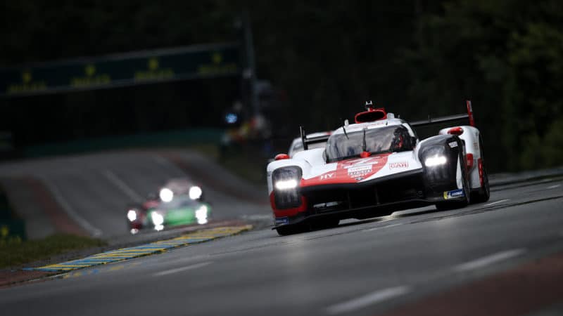 Toyota GR 010 on track at Le Mans in 2022
