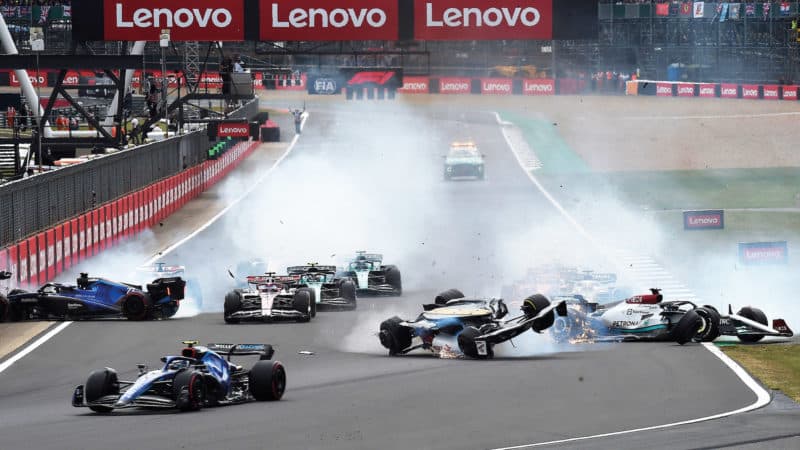 2022 British GP startline crash