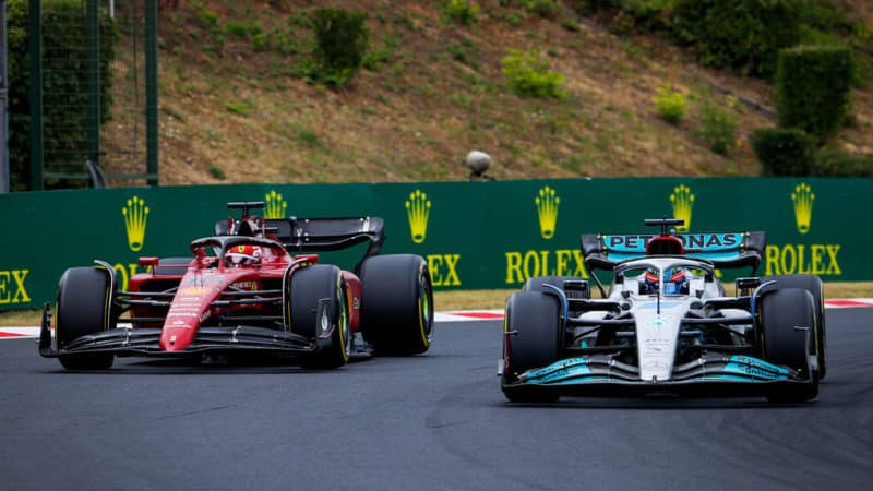 2022 Hungarian GP George Russell Charles leclerc