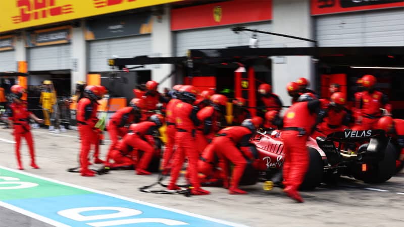 Ferrari pitstop at the 2022 Austrian GP