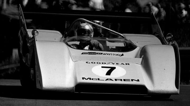 Peter Revson in McLaren CanAm car