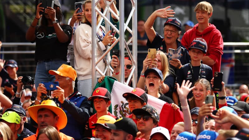 Crowd of young F1 fans at the 2022 Austrian Grand Prix
