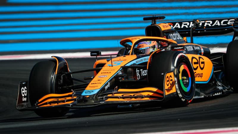 03 RICCIARDO Daniel (aus), McLaren F1 Team MCL36, action during the Formula 1 Lenovo Grand Prix de France, French Grand Prix 2022, 12th round of the 2022 FIA Formula One World Championship from July 22 to 24, 2022 on the Circuit Paul Ricard, in Le Castellet, France - Photo Antonin Vincent / DPPI