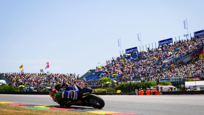 Fabio Quartararo in front of MotoGP Sachsenring crowd