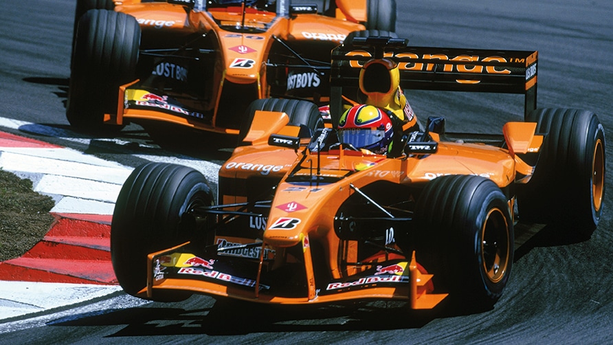 Enrique Bernoldi and Heinz - Harald Frentzen of the Arrows Formula 1 Racing Team