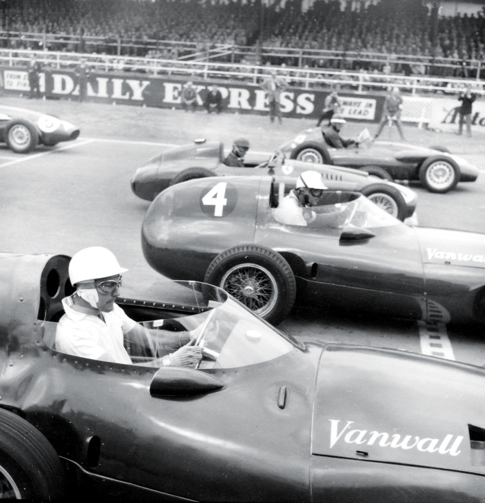 Harry Schell (4), Stirling Moss alongside Fangio and Mike Hawthorn