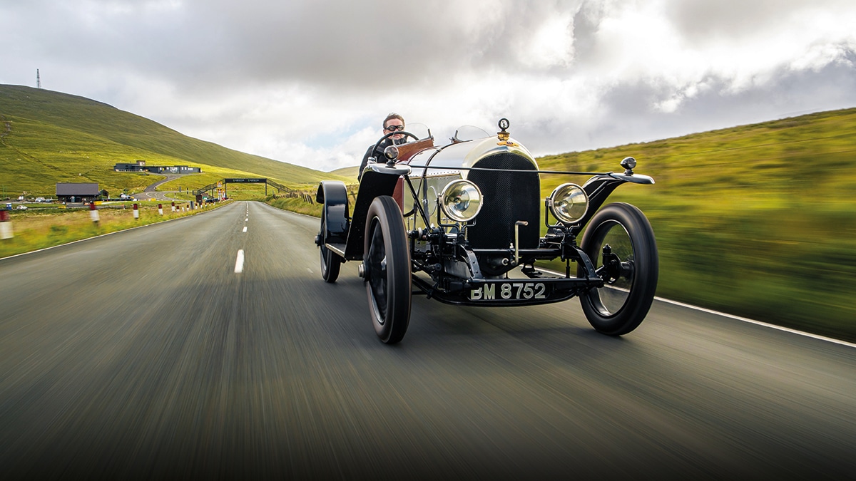 Bentley EXP 2 driven on the Isle of Man TT course