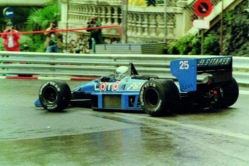 Rene Arnoux in Ligier at the 1988 Monaco Grand Prix