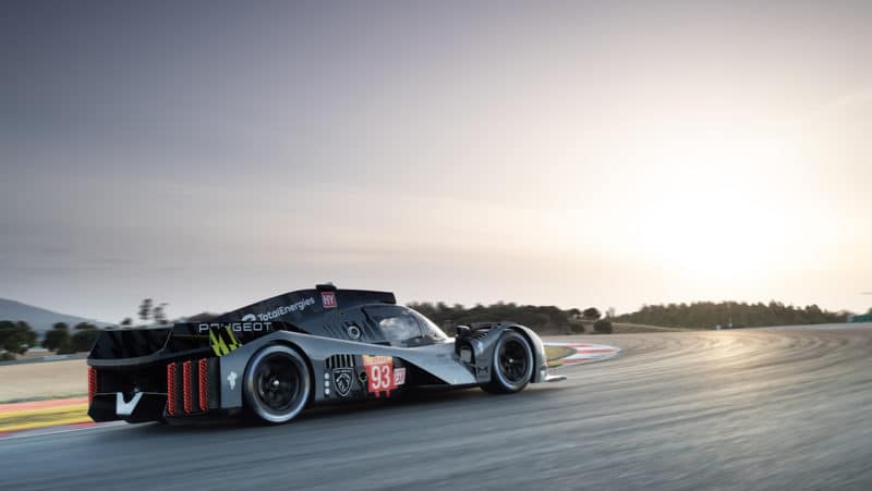 Side view of Peugeot 9X8 in testing ahead of its World Endurance Championship debut