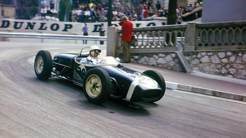 Stirling Moss at Monaco in 1961 his Rob Walker Lotus 18