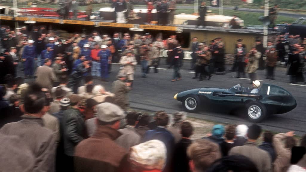 Stirling Moss in the 1958 Dutch Grand Prix in Zandvoort