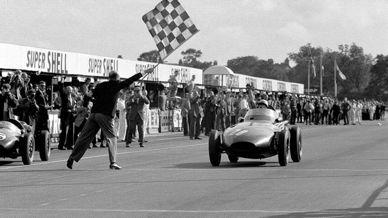 Stirling Moss's first British GP victory in a British car Aintree, 1957