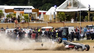 ‘The Halo saved me’ says Zhou Guanyu after his Alfa Romeo flips in horrifying British GP crash