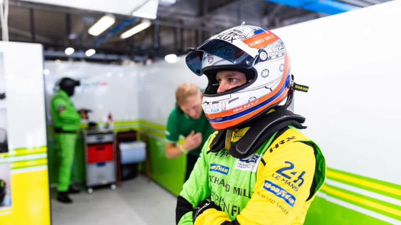 WEC-LMP2-driver-Anthony-Davidson-watches-the-timing-screens-in-the-pits-at-the-Six-Hours-of-Monza