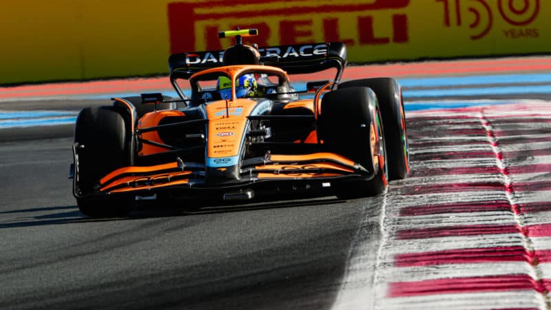 04 NORRIS Lando (gbr), McLaren F1 Team MCL36, action during the Formula 1 Lenovo Grand Prix de France, French Grand Prix 2022, 12th round of the 2022 FIA Formula One World Championship from July 22 to 24, 2022 on the Circuit Paul Ricard, in Le Castellet, France - Photo Antonin Vincent / DPPI