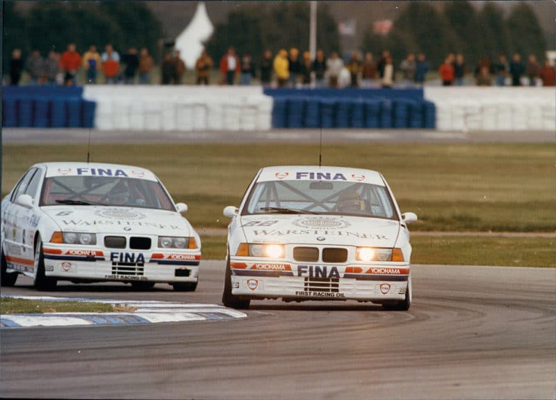 The 1993 British Touring Car Championship At Silverstone Joachim Winkelhock Takes The Lead From Eventual Race Winner Steve Soper