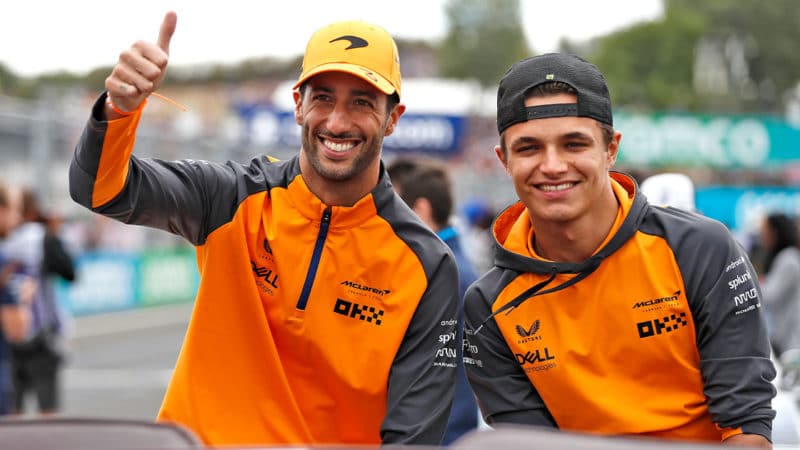2022-F1-McLaren drivers-Lando-Norris-and-Daniel-Ricciardo-at-the-Hungarian-GP