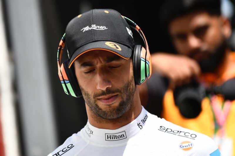Daniel Ricciardo with headphones on