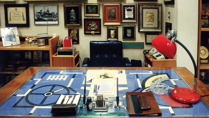 Enzo Ferrari's office at his Modena factory in 1987