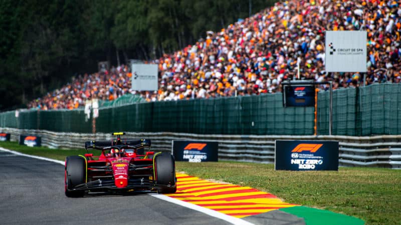 Carlos Sainz at Spa in the 2022 Belgian Grand Prix