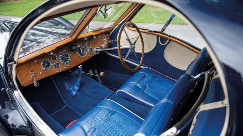 Cockpit of Bugatti Type 57SC recreation