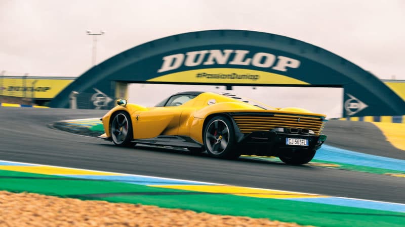 Ferrari Daytona SP3 at Le Mans Dunlop Bridge