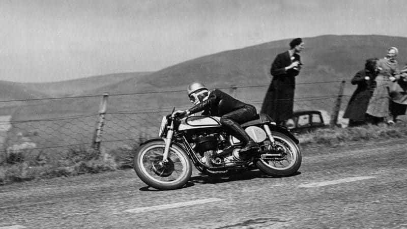 Geoff Duke on a Norton in the 1951 Isle of Man TT