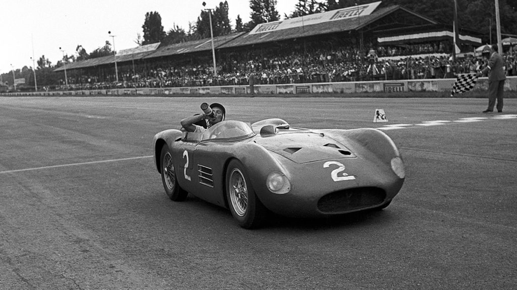Moss in the non-championship Supercortemaggiore race at Monza in 1956
