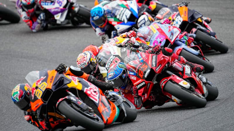 MotoGP pack battle