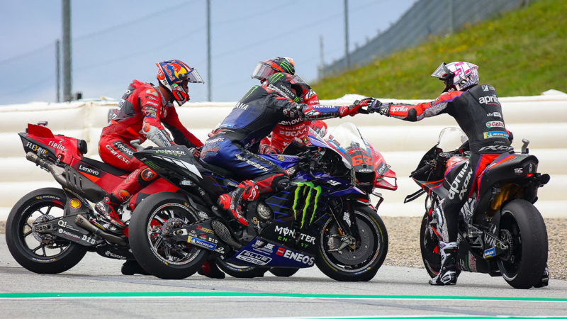 MotoGP-riders-talk-after-the-race-at-the-2022-Austrian-GP