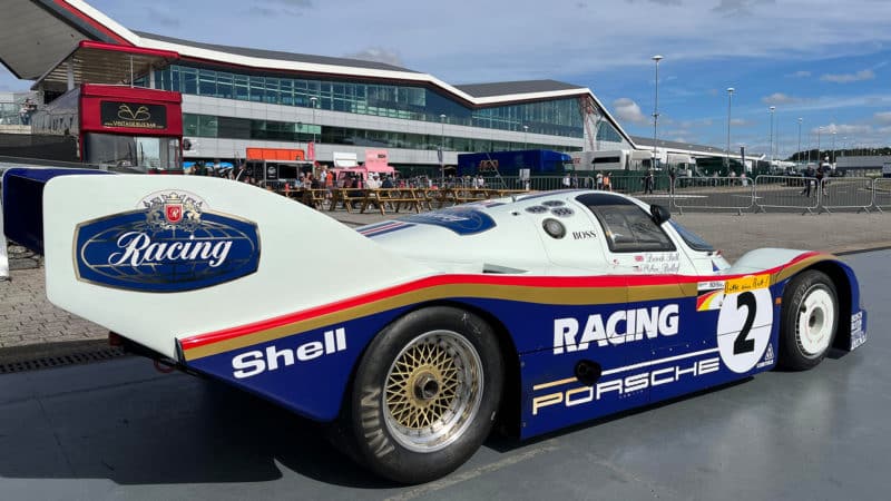 Side view of Derek Bell and Stefan Bellof Porsche 962