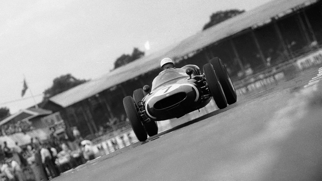 Sirling Moss, Silverstone, British Empire Trophy meeting on July 8, 1961