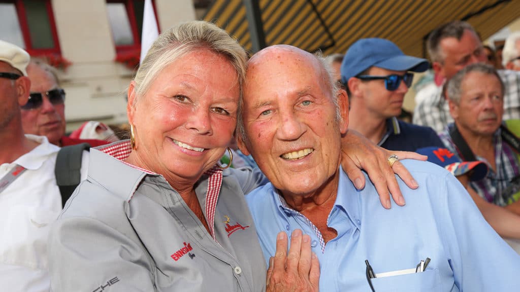 Stirling Moss and wife Susie at the Ennstal Classic, Austria, in July 2015