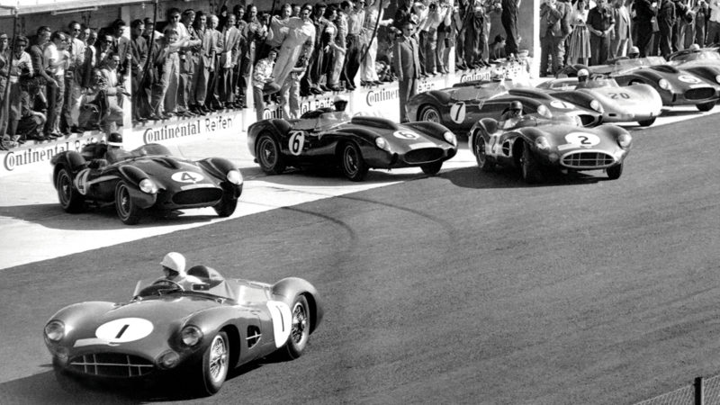 Stirling Moss at start of the Nürburgring 1000Kms