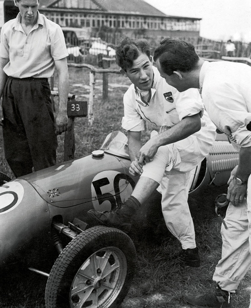 Stirling Moss with his Cooper MkIV at Brands Hatch on August 7, 1950