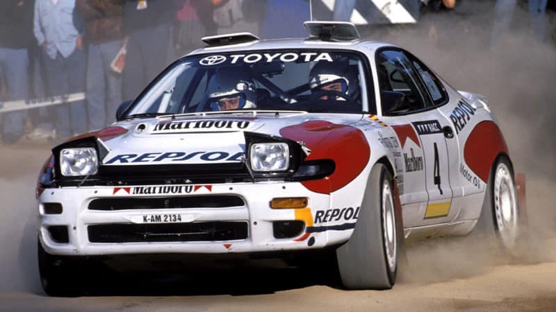 Toyota-WRC-driver-Carlos-Sainz-at-the-1992--Rally-Catalunya