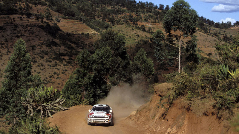 Toyota-WRC-driver-Carlos-Sainz-at-the-1992--Safari-Rally-