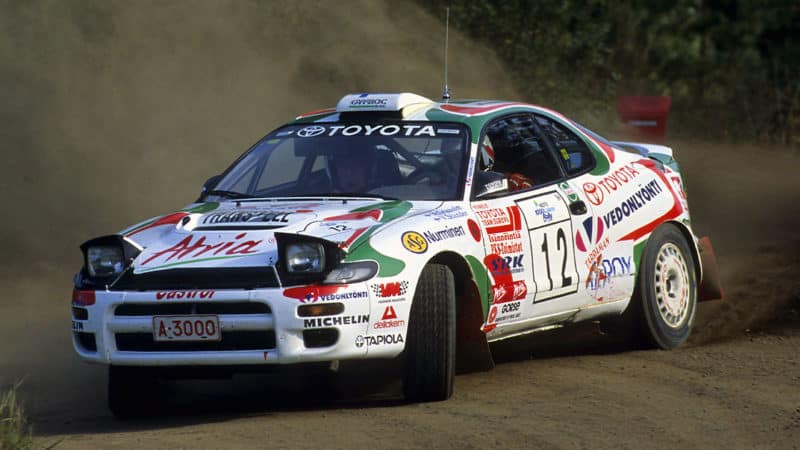 Toyota-WRC-driver-Marcus-Gronholm-at-the-1994-1000-Lakes-Rally