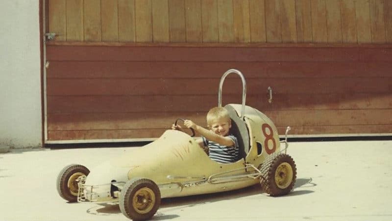Young Sam Schmidt in midget car