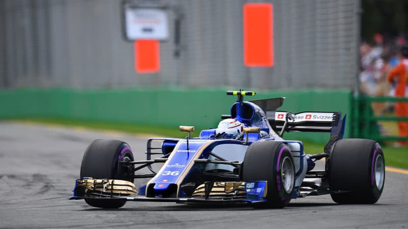 Antonio-Giovinazzi-driving-at-the-2017-Australian-GP-for-Sauber