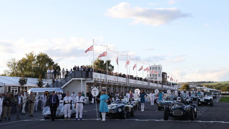 Goodwood Revival crowds observe a minutes silence in memory of Queen Elizabeth II