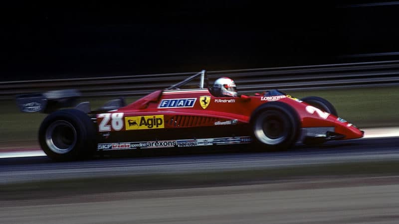 Mario-Andretti-driving-for-Ferrari-at-the-1982-Italian-GP-at-Monza
