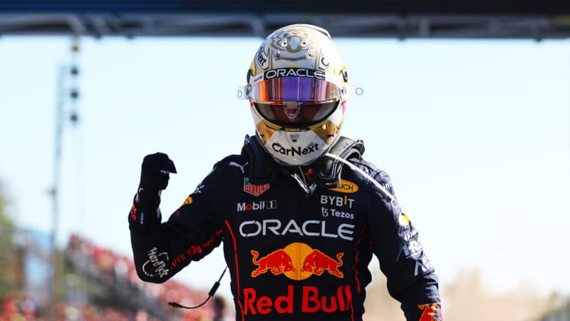 Max Verstappen celebrates 2022 italian GP victory