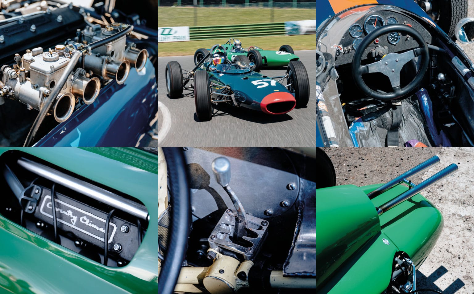 A range of imagery from around the classic F1 cars