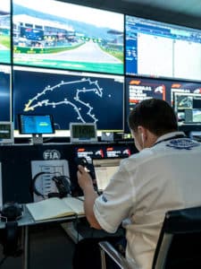 Screens in F1 remote operation centre for 2022 Belgian Grand Prix